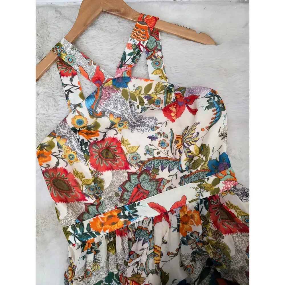 Lulus Lilja Cream Floral Print Maxi Dress Small - Picture 15 of 15